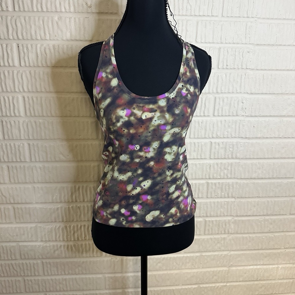 Lululemon Cool Racerback Short Tank Nulu Green Soft Focus Splatter 4 Athletic